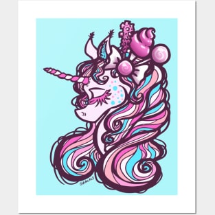 Pink Sugar Rush Unicorn Posters and Art